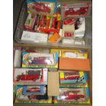 TWO TRAYS OF ASSORTED FIRE ENGINES AND VEHICLES ETC TO INCLUDE RUSSIAN EXAMPLES