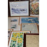 THE SCENIC ROUTE' SIGNED MILITARY PICTURE TOGETHER WITH ASSORTED PICTURES AND PRINTS TO INCLUDE