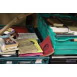 THREE TRAYS OF ASSORTED BOOKS ETC., TO INCLUDE MANUALS, MODERN AND VINTAGE BOOKS ETC