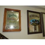 A SOUTHERN COMFORT ADVERTISING MIRROR WITH A MALONES IRISH WHISKY EXAMPLE (2)