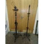 TWO VINTAGE WROUGHT IRON STANDS