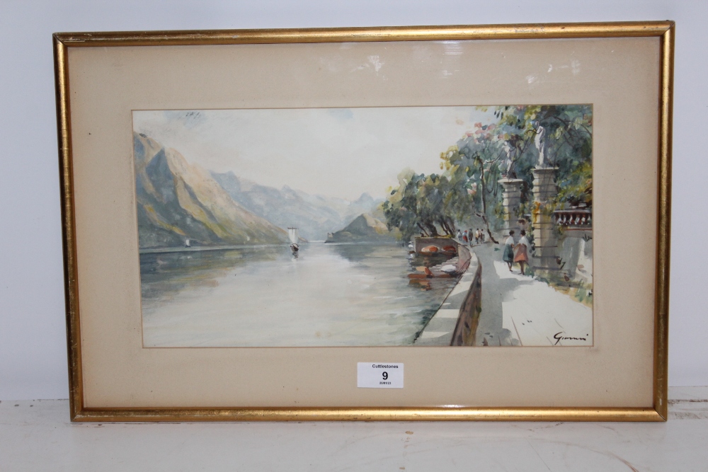 AN ITALIAN WATERCOLOUR OF LAKE VISTA SIGNED GIOVANI - Image 2 of 4