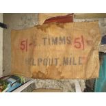 TWO SUITCASES OF VINTAGE HESSIAN SACKS