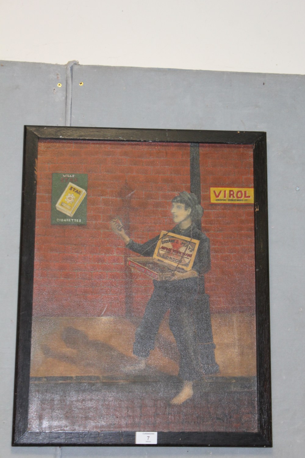 (XIX-XX). Street scene with match seller for Bryant & Mays, also with advertising wall signs for - Image 2 of 3