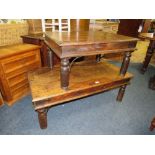 TWO COLONIAL HARDWOOD COFFEE TABLES