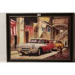 CUBAN SCHOOL 2 LIMITED EDITION PRINTS OF 'CARS IN HAVANA' DATED 08