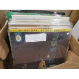 A BOX OF LP RE CORDS TO INC ELVIS, BILLIE HOLIDAY, JOSH WHITE, GEORGE SHEARING ETC
