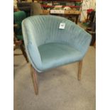 A MODERN TEAL UPHOLSTERED TUB CHAIR