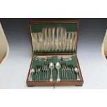 A SIX PLACE SETTING CANTEEN OF HALLMARKED SILVER KINGS PATTERN CUTLERY BY CHAWNER & CO, having