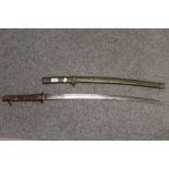 A JAPANESE NCO KATANA TYPE SWORD AND SHEATH, L 94 cm