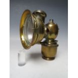 A BRASS CASED JOSEPH LUCAS LUSTRA No.256 CARBIDE CYCLE LAMP