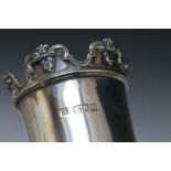 A HALLMARKED SILVER VASE BY DANIEL & JOHN WELLBY - LONDON 1898, approx weight 195g, H 14 cm