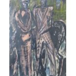 WILLI SOVKOP (1907-1995). Two figures with donkey, mixed media study, framed and glazed, 26.5 x 21.5