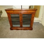 A MID VICTORIAN WALNUT PIER CABINET, having inlaid floral and crossbanded detail throughout, H 105.5