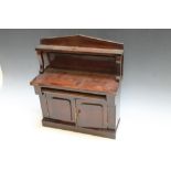 A MAHOGANY MINIATURE SIDEBOARD, W 35 cmCondition Report:some losses and damage to veneer