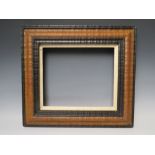 A 20TH CENTURY DUTCH EBONISED AND STAINED FRAME, with painted slip, frame W 7.5 cm, slip rebate 26.5