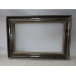 A 19TH CENTURY EBONISED DUTCH FRAME WITH TORTOISESHELL EFFECT TO INNER, frame W 8 cm, rebate 66 x 42