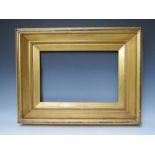 A 19TH CENTURY GOLD FRAME, with gold slip and egg and dart design to inner edge, frame W 9 cm,