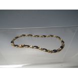 A 9CT GOLD SAPPHIRE AND DIAMOND SET BRACELET, approximately 6.7 g