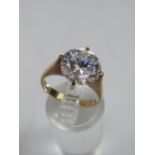 AN 18K GOLD AND CZ SOLITAIRE DRESS RING, ring size L ½, approximately 4 g