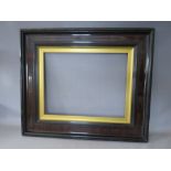 A 19TH CENTURY EBONISED DUTCH FRAME WITH GOLD SLIP, frame W 11 cm, slip rebate 59 x 46 cm, frame