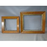 TWO 19TH CENTURY MAPLE FRAMES WITH SLIPS, average frame W 5.5 cm, smallest rebate 32 x 30 cm,
