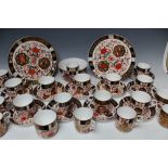 A COLLECTION OF ROYAL CROWN DERBY PORCELAIN OLD IMARI TEAWARE, pattern No 198, comprising two 9"