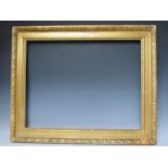A 19TH CENTURY GOLD WATTS FRAME, with acanthus leaf design to pouter edge - some restorations. frame