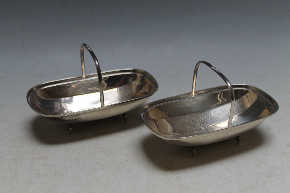 A NOVELTY PAIR OF HALLMARKED SILVER GARDEN TRUGS BY JAMES DIXON & SON - SHEFFIELD 1909, approx