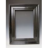 A LATE 19TH / EARLY 20TH CENTURY EBONISED DUTCH FRAME, with black slip, frame W 6.5 cm, rebate 38.