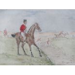 (XIX-XX). A pair of British school hunting scenes, unsigned, watercolours, framed and glazed, 14 x 2