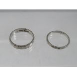 TWO PLATINUM RINGS, approximate combined weight 7.5 g