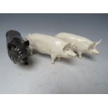 TWO BESWICK PIGS TOGETHER WITH A ROYAL DOULTON PIG (3)