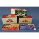 THREE BOXED FIRST GEAR MODELS FIRETRUCKS, 193518, 183495 and 103612, together with two fire