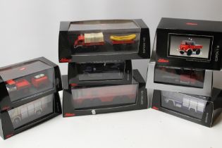 EIGHT BOXED SCHUCO EMERGENCY VEHICLES, mainly 1:43 scale, to include 03266, 07134, 03158, 07136,