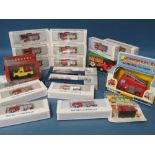 FOURTEEN BOXED RIETZEAUTOMODELLE FIRE ENGINES, boxed Corgi Vanguard Land rover, carded and boxed