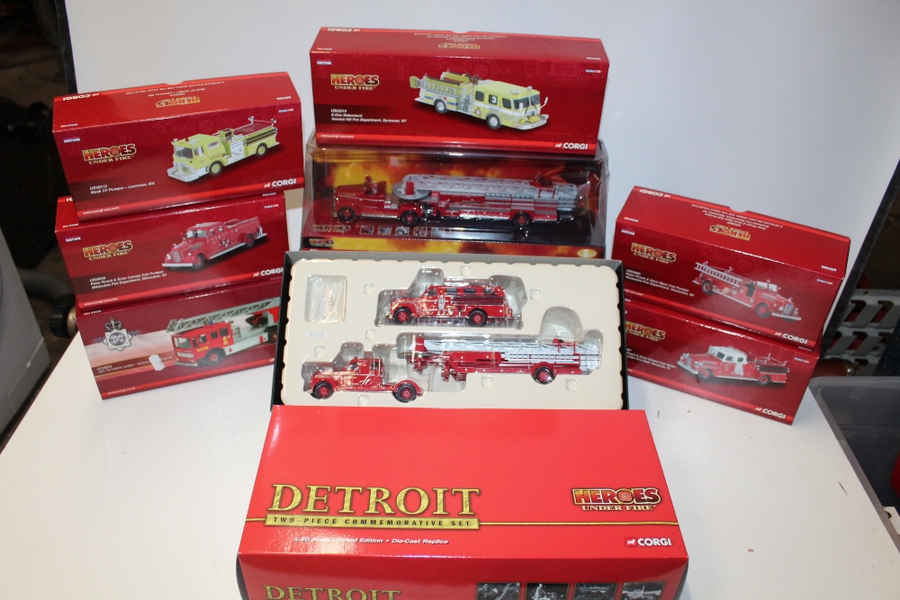 SEVEN BOXED 1:50 SCALE HEROES UNDER FIRE FIRE ENGINES, US99150, US52507, US52210, US53605,