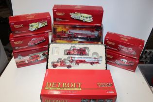 SEVEN BOXED 1:50 SCALE HEROES UNDER FIRE FIRE ENGINES, US99150, US52507, US52210, US53605,