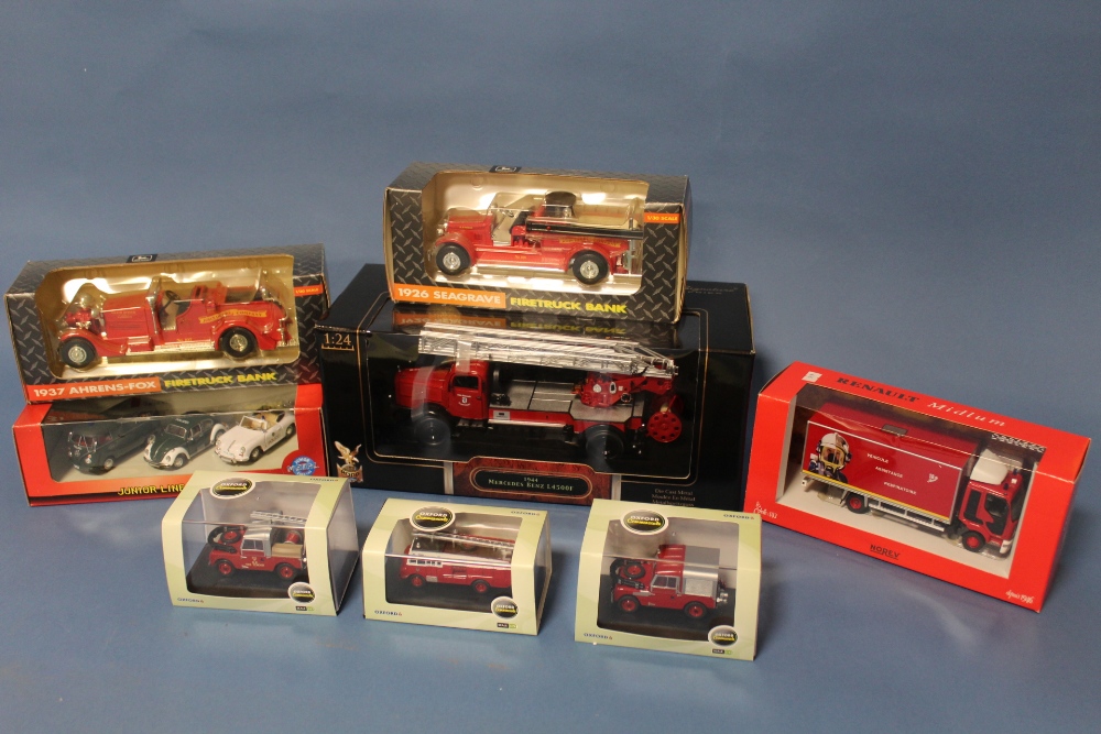 EIGHT BOXED EMERGENCY SERVICES VEHICLES, to include Signature Models 1:24 scale, Mercedes Benz