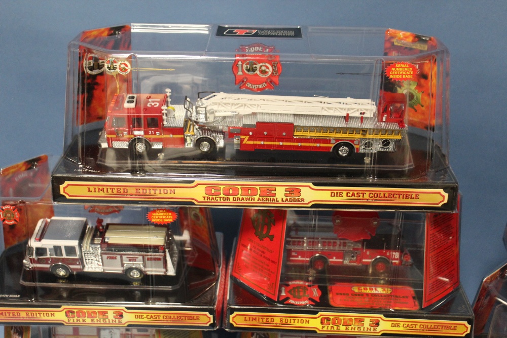 TWELVE BOXED CODE 3 COLLECTABLES 1:64 SCALE LIMITED EDITION FIRE ENGINES, to include City of New - Image 2 of 2