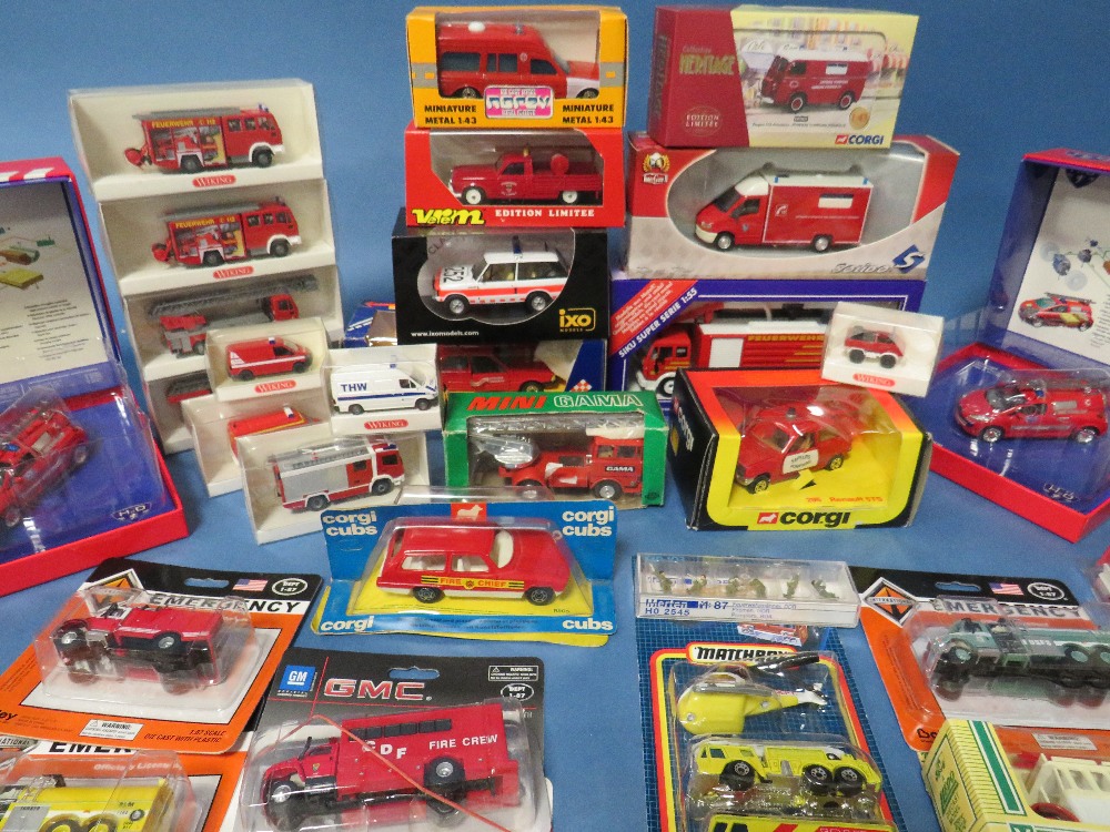 THIRTY FIVE BOXED AND CARDED EMERGENCY SERVICES VEHICLES, by Corgi, Norev, Siku, Gama, matchbox, - Image 2 of 5