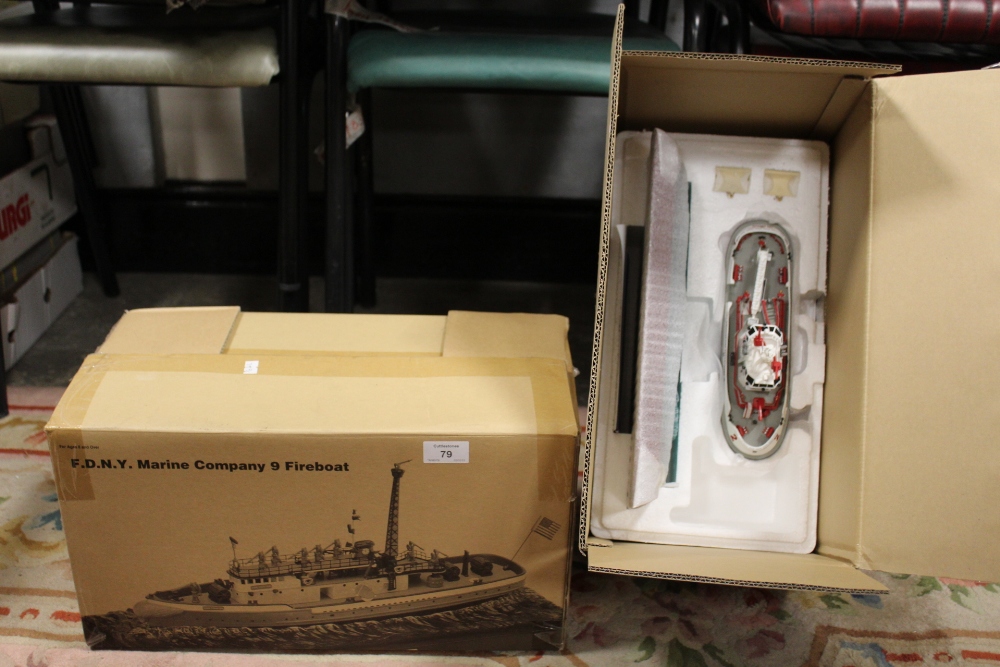 A PAIR OF BOXED CODE 3 COLLECTIBLES 1:136 SCALE LIMITED EDITION FIRE BOATS, LAFD and FDNY