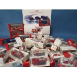 CIRCA SEVENTY FIVE BOXED FIRE ENGINES / EMERGENCY SERVICE VEHICLES AND OTHER VEHICLES, mostly 1:87