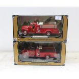 TWO MODEL 1951 FORD FIRE ENGINES BY 'THE MOST NOTEABLE TRUCKS OF YESTERYEAR', 1: 25 scale