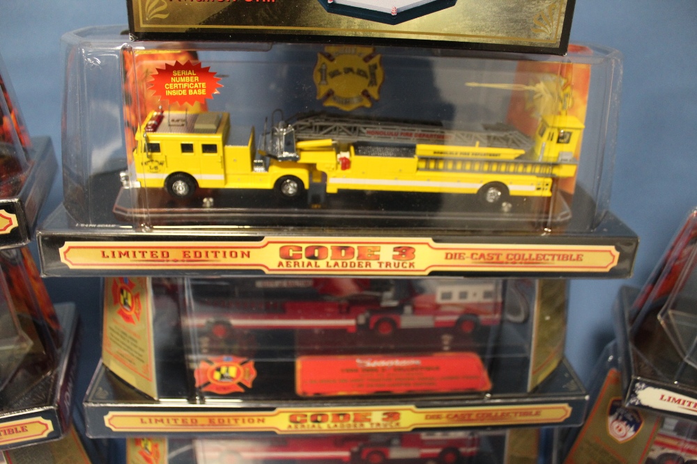 TEN BOXED CODE 3 EMERGENCY SERVICE VEHICLES, to include four aerial ladder fire engines, rear - Image 2 of 2