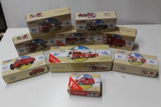 NINE BOXED CORGI FIRE ENGINES / VEHICLES, to include 97399, 97353, 97359, 97361. 98484, 98485,