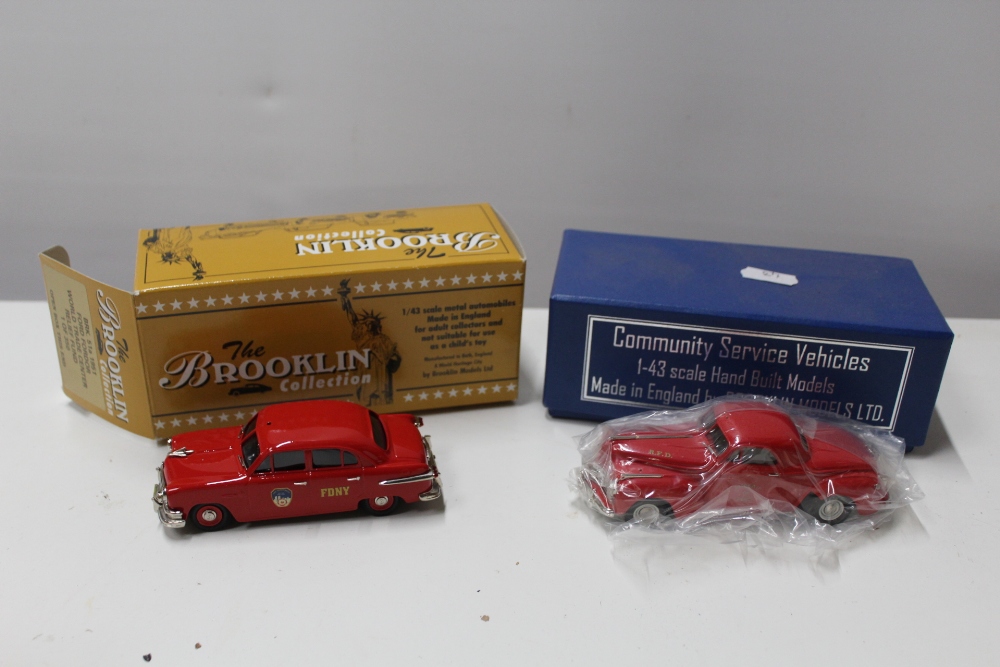 TWO BOXED BROOKLIN COLLECTION MODELS, to include 1941 Chrysler Saratoga Fire chief Car and limited