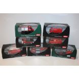 FOUR BOXED SCHUCO MINIATURMODELLES, to include fire engines and tractor, together with three boxed