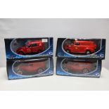 FOUR SOLIDO PRESTIGE RANGE METAL DIE CAST MODEL FIRE DEPARTMENT VEHICLES