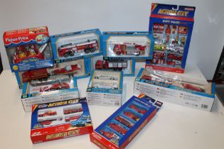 ELEVEN PLASTIC AND DIE CAST EMERGENCY SERVICES VEHICLES / SETS, by Autocraft, Road Monster (7), Real